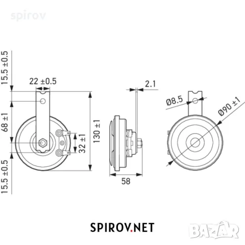 Клаксон HELLA 3AL922 000-951 350Hz 111dB 12v, снимка 5 - Части - 55715824