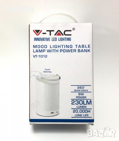 LED акумулаторна, къмпинг лампа Power bank, 4000K, 6W, V-TAC