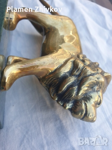 Пластика от бронз - Лъв, снимка 7 - Статуетки - 52221981