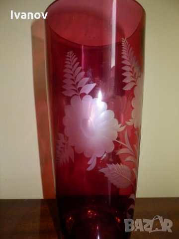 Ретро арт гравирана ваза, снимка 3 - Вази - 30360183