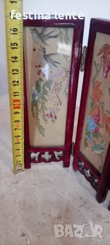 Мини китайски винтидж параван, снимка 2 - Декорация за дома - 52319201