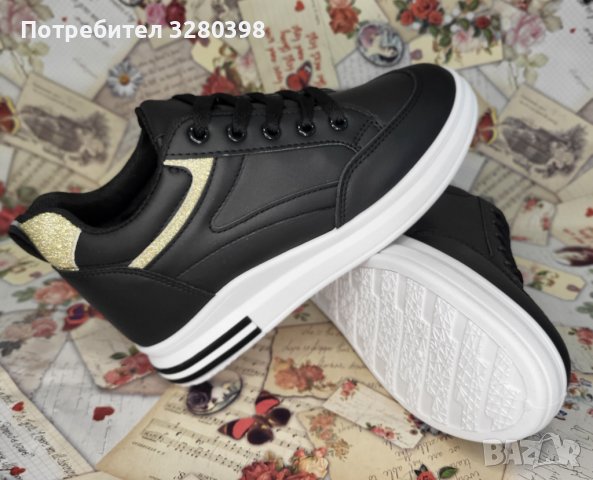 Дамски кецове със скрита платформа модел: ЕV-67 black, снимка 3 - Кецове - 44320765
