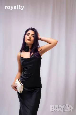 Дамска елегантна черна рокля , снимка 3 - Рокли - 49527279