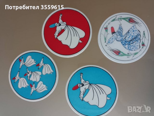 керамични подложки за чаши с дервиш от Турция, снимка 1 - Други стоки за дома - 38805862