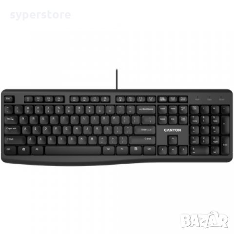Клавиатура USB Мултимедийна CANYON CNE-CKEY5-BG Кирилизирана с Ергономичен дизайн и Тихи бутони