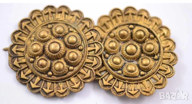 Старинна красива  пафта от бронз за народна носия фолклор