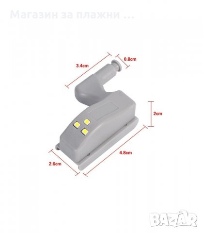 УНИВЕРСАЛНА LED ЛАМПА ЗА МОНТАЖ ВЪРХУ ПАНТА ЗА МЕБЕЛНИ ВРАТИЧКИ - код 2114, снимка 7 - Лед осветление - 34225238