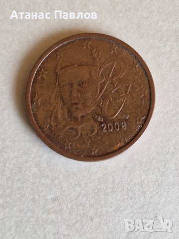 2 Евроцента Франция 2008 г., снимка 1