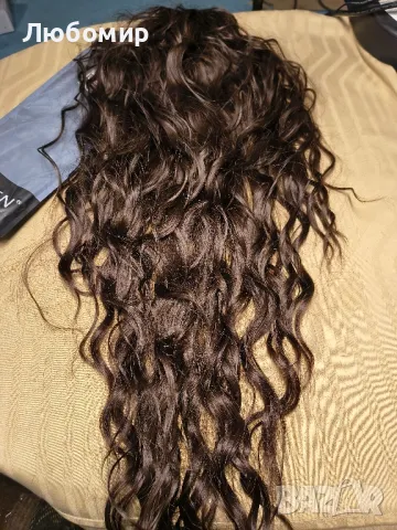 Дълга коса с опашка FESHFEN с шнур, дълга, вълниста, къдрава, синтетична коса, естествена 35

, снимка 3 - Аксесоари за коса - 49820871