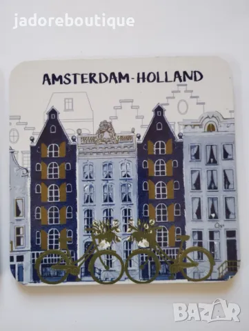 6 бр Дървени подложки за чаши Амстердам