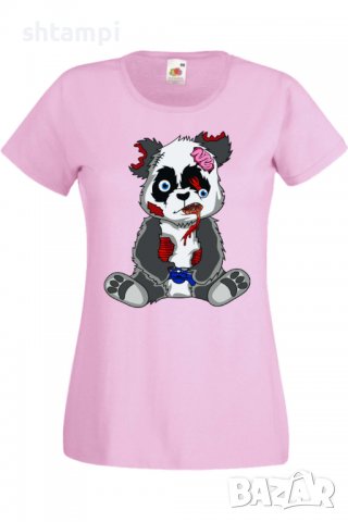 Дамска Тениска Panda Bear Zombi Gamer STAGE 2,Изненада,Повод,Подарък,Празник, снимка 3 - Тениски - 37640055