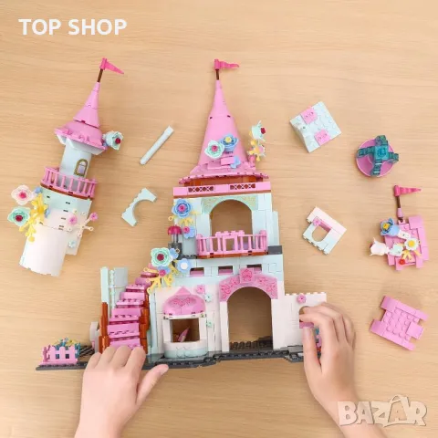 Комплект строител Замък на принцеса, 740 части, играчка за деца момичета 6+ г.