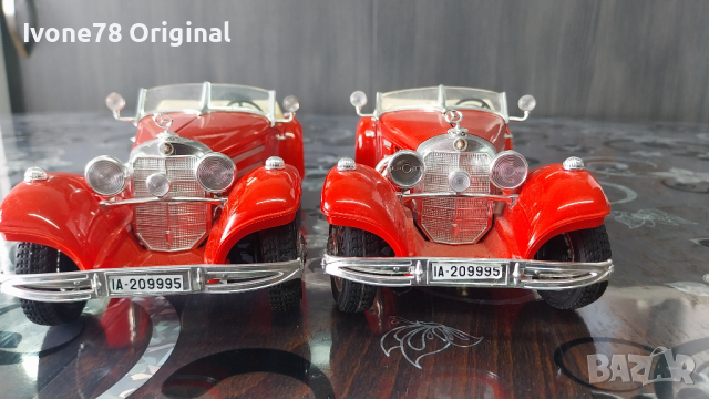 МЕТАЛНИ КОЛИ НА MERCEDES 500K ROADSTER 1936 Bburago 1:20, снимка 7 - Колекции - 44781073