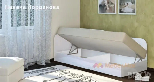 Ново легло бял гланц, снимка 2 - Спални и легла - 50332246