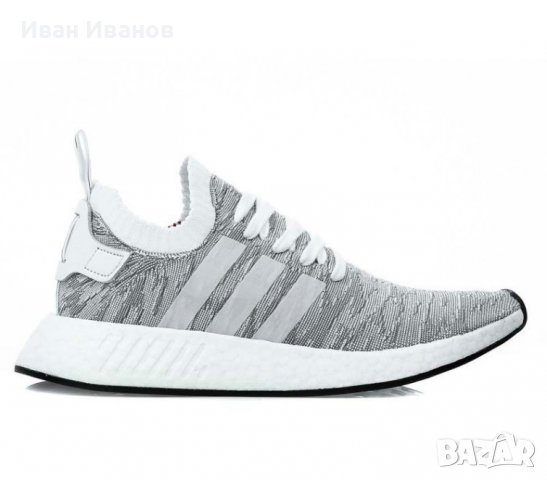 оригинални  маратонки ADIDAS NMD R2 PRIMEKNIT WHITE GREY  номер 42-42,5, снимка 4 - Маратонки - 36856272