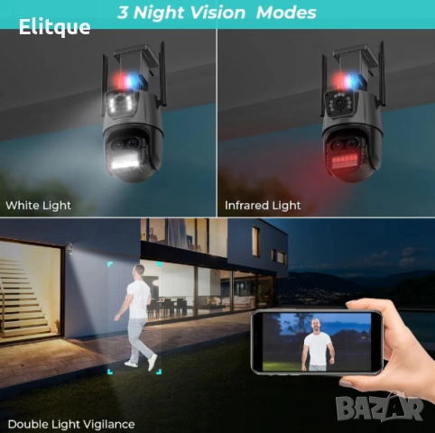 Камера за наблюдение 4K Ultra HD,8MP,датчик за движение,нощно виждане,двупосочна аудио връзка,водоус, снимка 9 - Други - 52786942