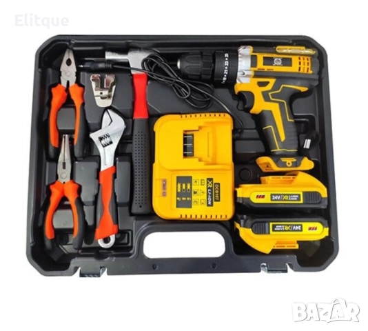 Комплект ударна бормашина, 111 аксесоара, 24 V, 5 Ah, снимка 5 - Друга електроника - 52852520