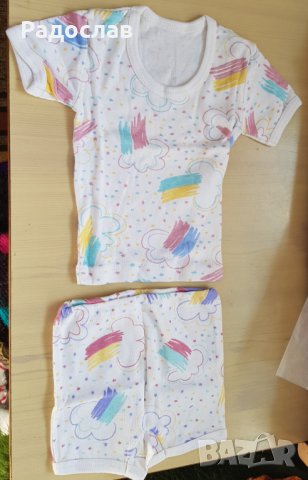 Бебешки комплект тениска и гащи летен 1 год, снимка 1 - Бебешки блузки - 36610949