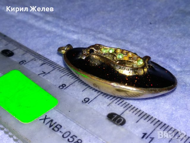 ЗЛАТИСТА МАСИВНА БРОНЗОВА с ЕМАЙЛ и ИСКРЯЩИ ФАСЕТИРАНИ КРИСТАЛИ АРТ ВИСУЛКА МЕДАЛЬОН с ГУЩЕРЧЕ 37006, снимка 7 - Колиета, медальони, синджири - 40684980