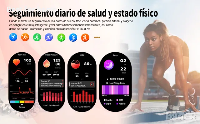 Луксозен дамски смарт часовник- AMOLED дисплей, метален от Fremtudmy H98, снимка 9 - Смарт часовници - 48711083