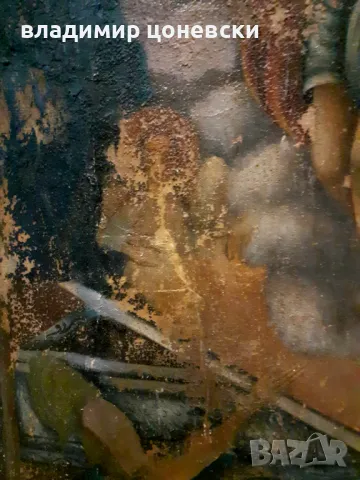 Стара много голяма икона,религия,стара картина, снимка 2 - Антикварни и старинни предмети - 49242336