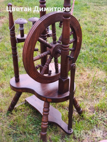 Антикварен традиционен дървен чекрък за предене на вълна, снимка 10 - Антикварни и старинни предмети - 54209011