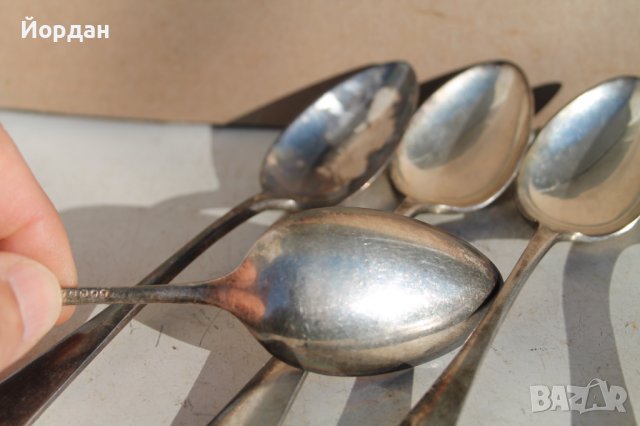 6 броя посребрени лъжици, снимка 3 - Колекции - 39180026