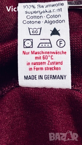 Красива тениска унисекс TRIGEMA - цвят бургунди, 100% суперчесан памук, снимка 8 - Тениски - 53930269