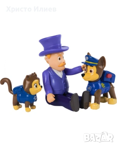 Paw Patrol Чейс Хъмдингър и котката Комплект фигури Spin Master Пес Патрул, снимка 4 - Фигурки - 53335768