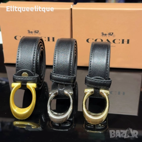 колани от естествена кожа в кутия coach, снимка 3 - Колани - 52240843