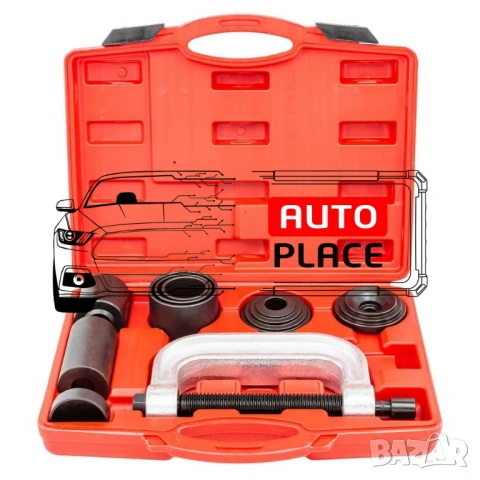 Скоба и втулки за монтаж и демонтаж на лагери и шарнири 10 части ForceKraft, снимка 3 - Други инструменти - 54074779