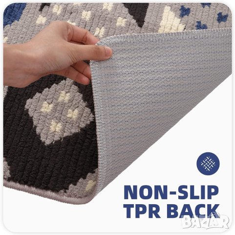 Килимче / изтривалка 50 х 80 см B-UK-MLSX-BLACKBLUE, снимка 4 - Килими - 42811674