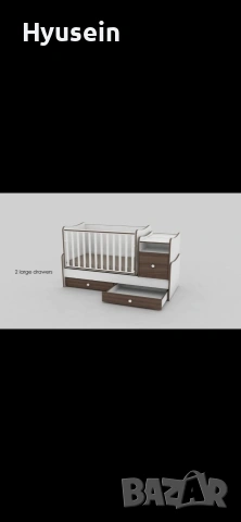 Комбинирано бебешко легло-люлка с шкаф и чекмеджета 3в1, снимка 4 - Бебешки легла и матраци - 53952773