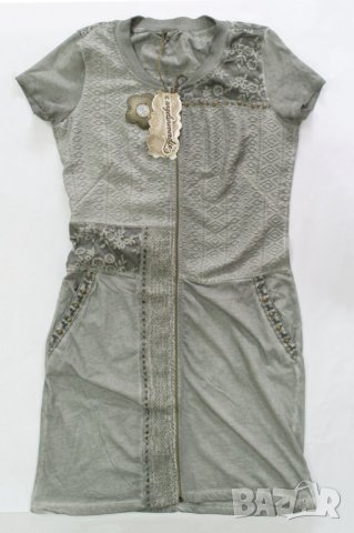Рокля в перлено сиво Angels never die - XL, снимка 6 - Рокли - 42809397