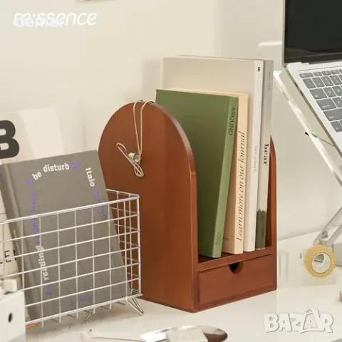 Дървен настолен органайзер Ressence с рафт и чекмедже, снимка 4 - Органайзери за бюро - 55963079