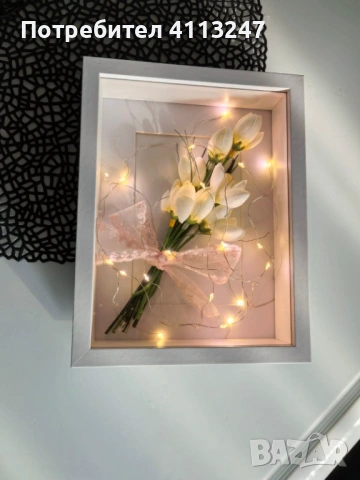 Светеща картина с цветя