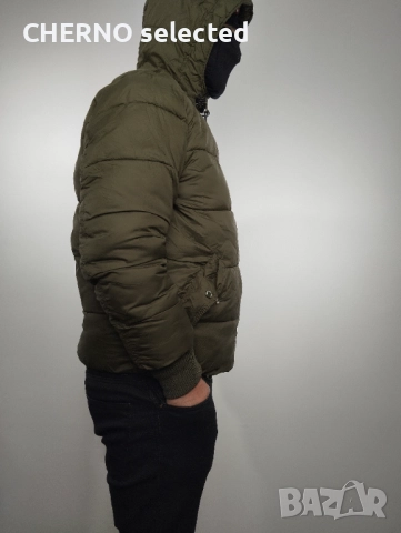 Яке ALPHA INDUSTRIES Hooded Faux Down Puffer – Размер L – Зелен – Отлично състояние, снимка 3 - Якета - 52799556