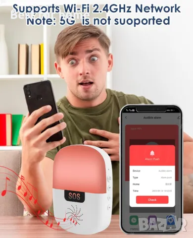 Подобрен безжичен Wifi пейджър за болногледач Цвят:син, снимка 5 - Други - 49228317