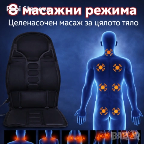 Масажна седалка с подгряване – комфорт и облекчение за тяло, което е уморено от седене, снимка 6 - Масажори - 53070999