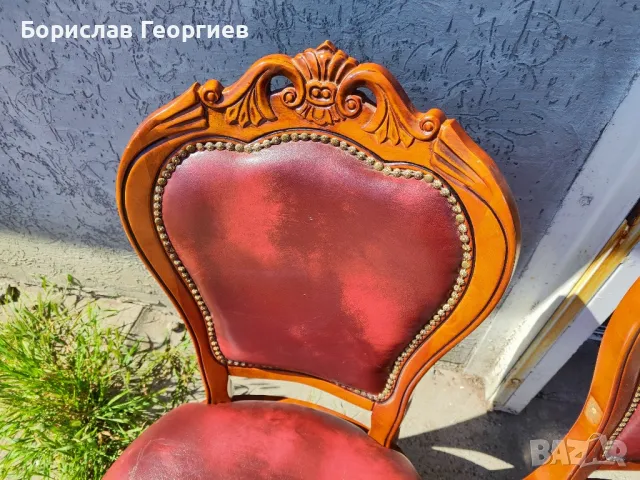 Масивен дървен стол с облегалка два броя, снимка 8 - Столове - 50123554