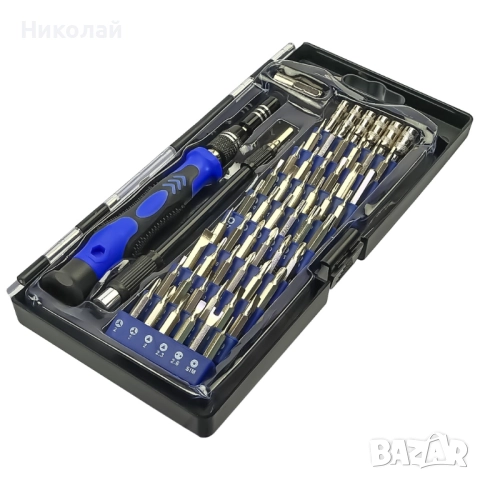 Комплект инструменти AIDA A-80in1, дръжка, 57 бита, 3 пинсети, SIM ключ, линийка, снимка 3 - Друга електроника - 52295456