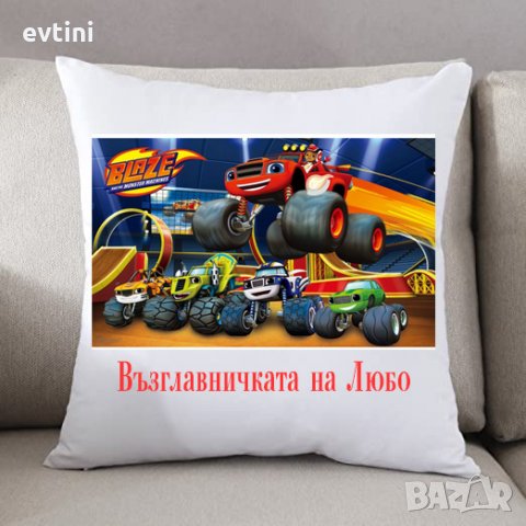 Детска възглавничка с име и герой / Пепа, Сантяго, Ръсти, Пламъчко,Аби Хатчър, Барбароните, снимка 6 - Спално бельо и завивки - 33752967