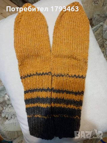 ръчно плетени чорапи 42 размер от вълна, снимка 2 - Мъжки чорапи - 39342351