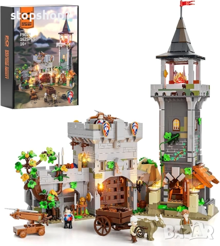 FUNWHOLE Комплект за осветление на средновековна наблюдателна кула - тухлички - замъкът пазител с ми