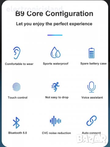 Блутут безжични B9 TWS Bluetooth 5 стерео слушалки хендсфри HIFI Sport MIC AUTO Gaming Music Headset, снимка 4 - Слушалки, hands-free - 31233381