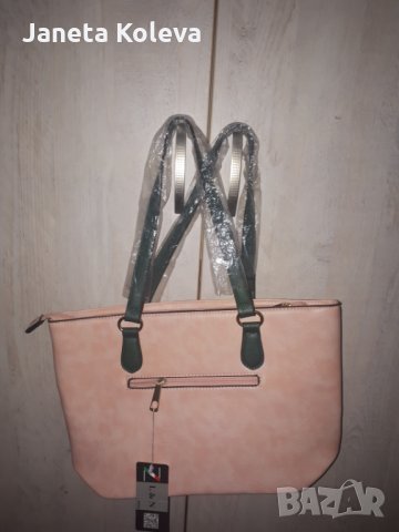 Нова чанта от екокожа в цвят пудра , снимка 2 - Чанти - 29200311