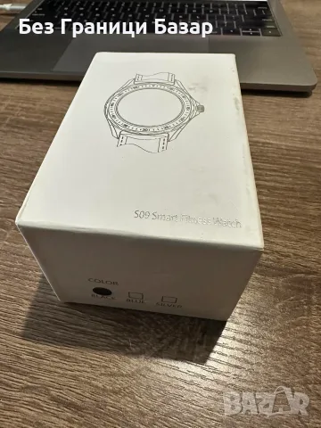 Нов Смарт часовник S09 Smart Fitness Watch с кожена каишка и силиконова подплата