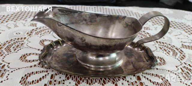 Старинна Посребрена Немска Сосиера WMF, снимка 4 - Антикварни и старинни предмети - 38470876