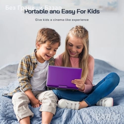 Нов Преносим 9.5" DVD плейър с HD екран, USB/SD, за кола и пътуване, снимка 7 - Друга електроника - 52748765