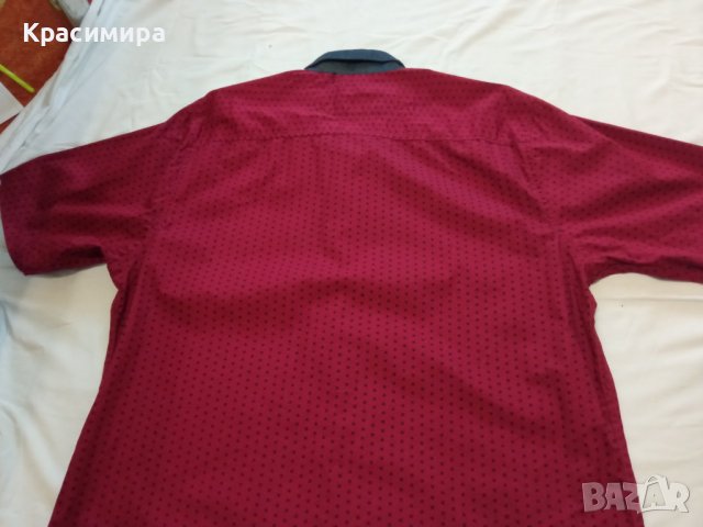 Тъмно червена риза pierre cardin - ХЛ, снимка 9 - Ризи - 39439984